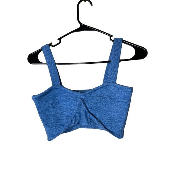 Lulus Blue Knit Bralette Size Small - Picture 1 of 7